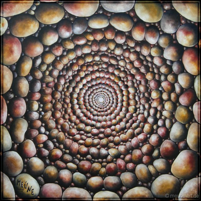 Das Ziel Acryl und Pastell auf Leinwand;
120 x 120 cm